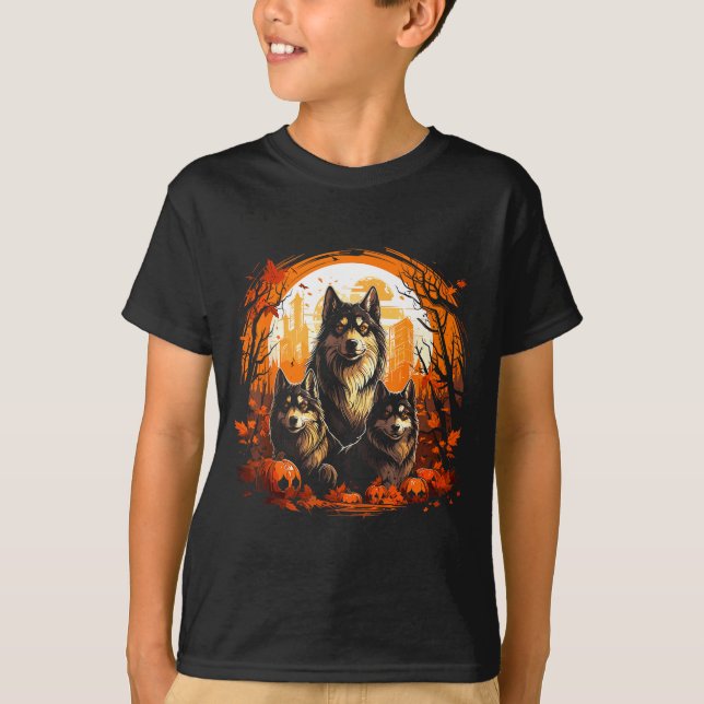 Camiseta Husky de Halloween  (Frente)