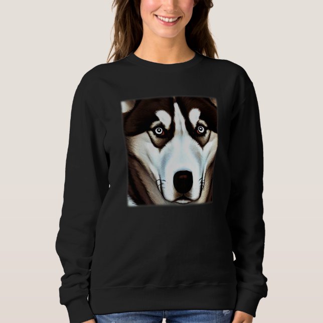 Camiseta Husky design dog imprint artwork face with Siberia (Frente)