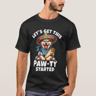 Camiseta Husky Divertido Festa da Pata no Cinco De Mayo Hus