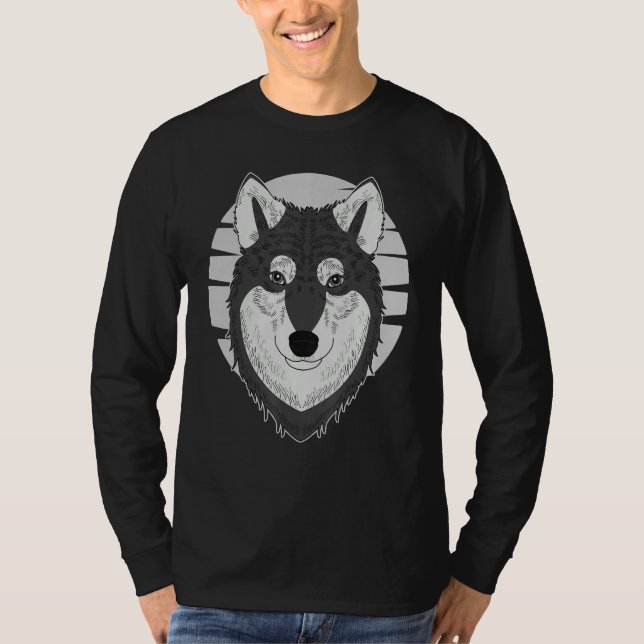 Camiseta Husky dog imprint artwork face with Siberian Husky (Frente)