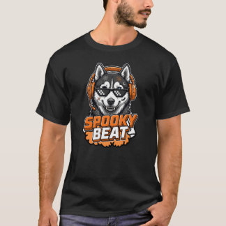 Camiseta Husky Engraçado de Halloween Espancamento Assustad