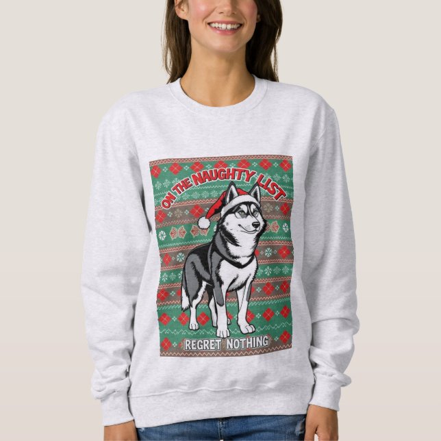Camiseta Husky On The Naughty List (Frente)