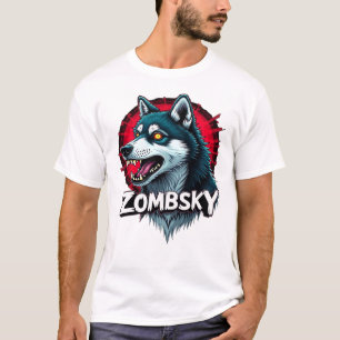 Camiseta Husky Siberiano Sibe Cachorro Zumbi Halloween Esse