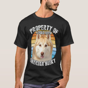 Camiseta Husky Siberiano vermelho Dono Propriedade De
