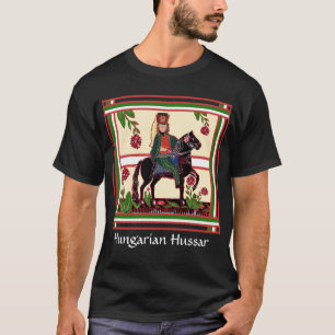 Camiseta Hussar húngaro orgulhoso em uma arte popular preta