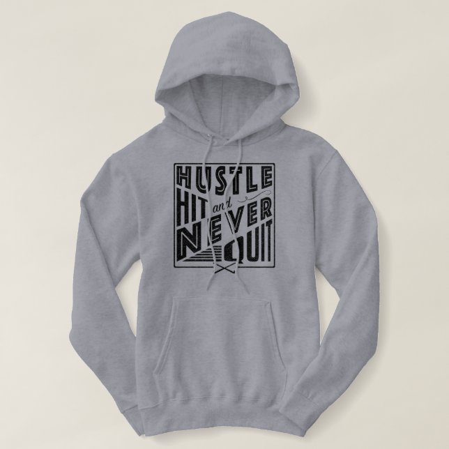 Camiseta Hustle de Hóquei em Campo, Hit e Nunca Sair (Frente do Design)