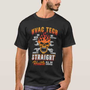 Camiseta Hustle Diariamente Engraçado Hvac Technician Insta