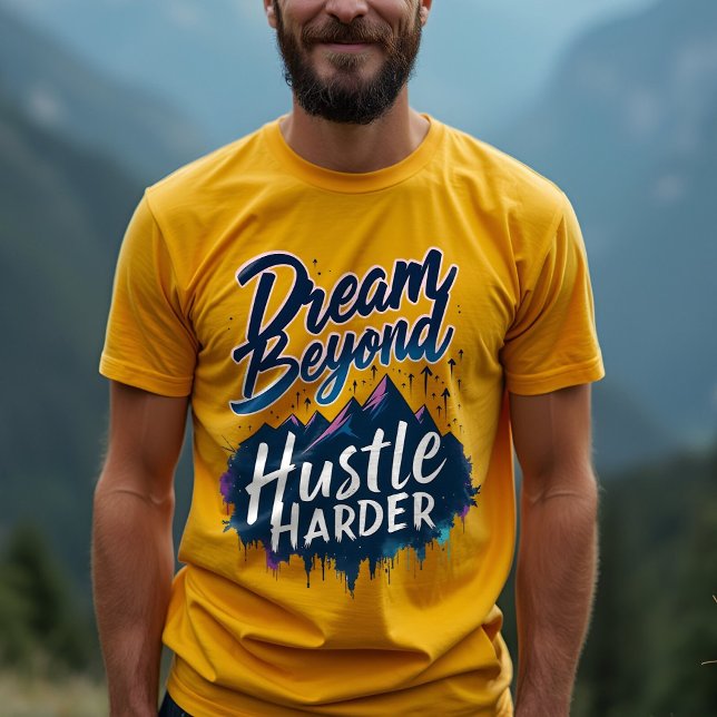 Camiseta Hustle Harder, Alcance Objetivos - Mindset Positiv (Criador carregado)