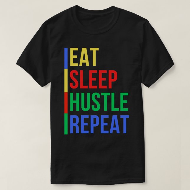 Camiseta Hustle Routine Mood Colors Pocket ver (Frente do Design)