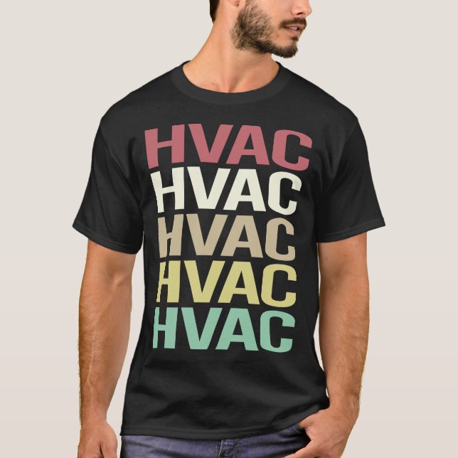 Camiseta HVAC de Texto Colorido (Frente)