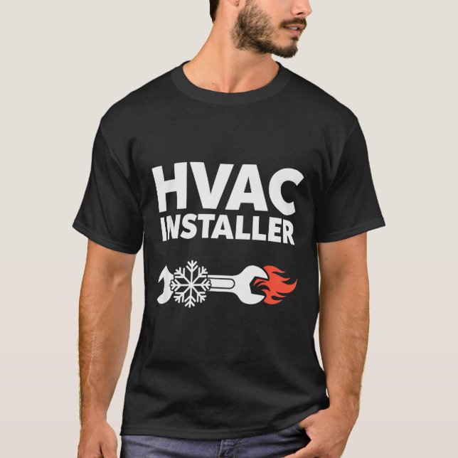 Camiseta Hvac Installer Funny Hvac Tech Technician Father D (Frente)