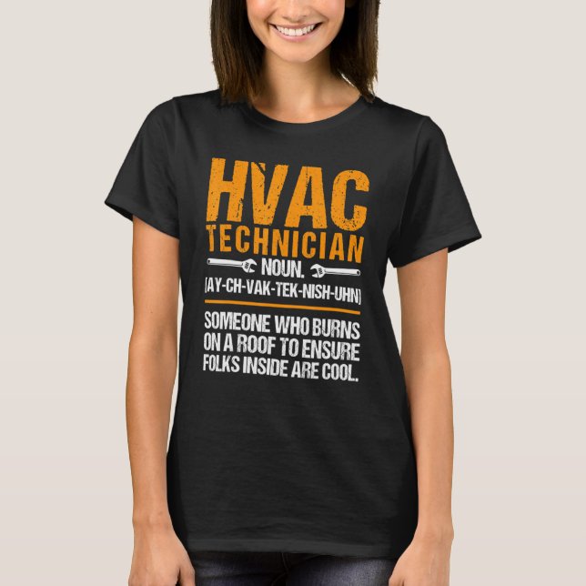 Camiseta HVAC Noun Technician Roupa Men HVAC Tech Accesso (Frente)