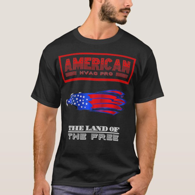Camiseta HVAC Tech American Pride Eagle EUA Mechanic Tee H (Frente)