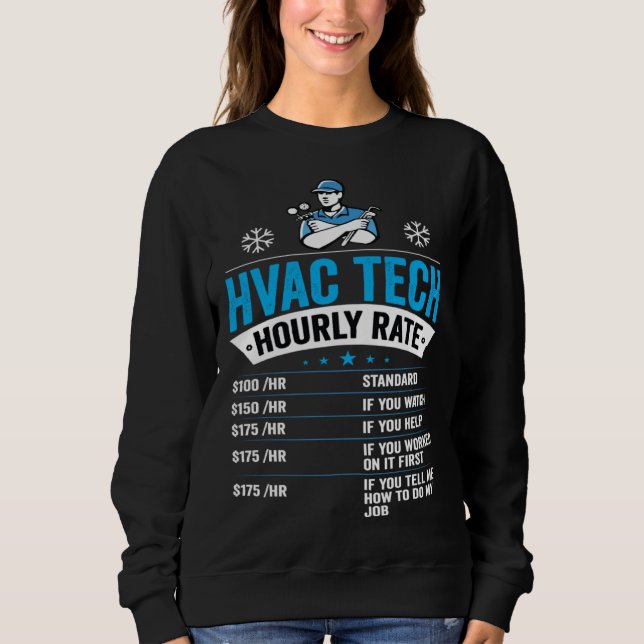 Camiseta HVAC Tech Hourly Rate Mens HVAC Technician (Frente)