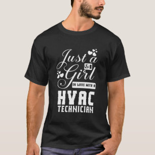 Camiseta Hvac Tech Namorada Roupa - Engraçada Gata