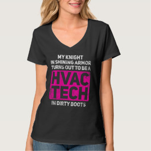 Camiseta Hvac Tech Technician Namorada Wife Vintage
