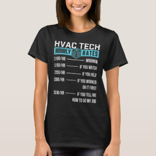 Camiseta Hvac Technician Tarifa Horária Funny Hvac Tech Ac