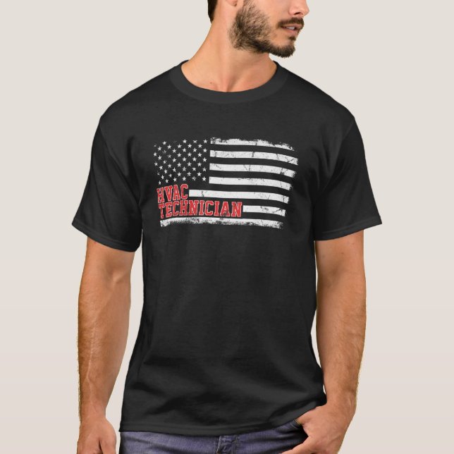 Camiseta Hvac Technician Us American Flag Hvac Tech (Frente)