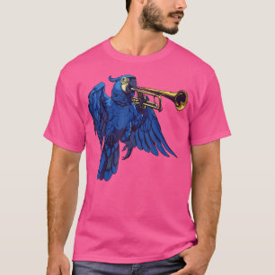 Camiseta Hyacinth Macaw Jogando Trompete