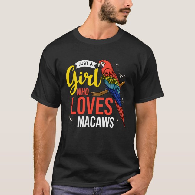 Camiseta Hyacinth Macaw  Scarlet Greenwing Bird Parrot (Frente)