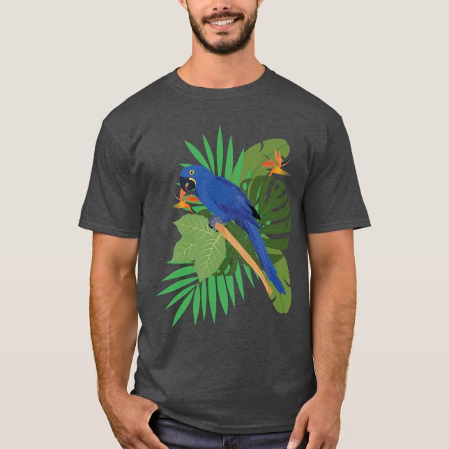 Camiseta Hyacinth macaw with leaves (Frente)