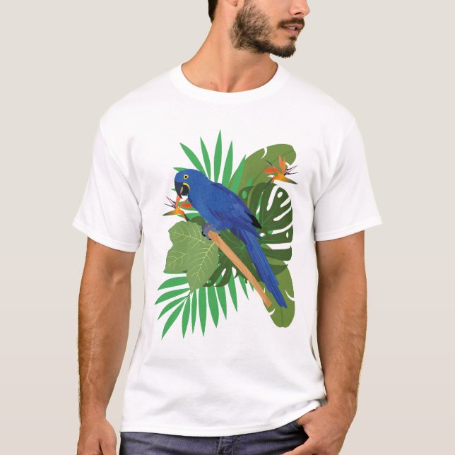 Camiseta Hyacinth macaw with leaves (Frente)