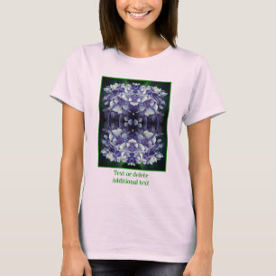 Camiseta Hydrangea Petals Frame Azul Crie sua própria foto