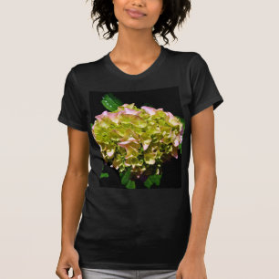 Camiseta Hydrangea verde e cor-de-rosa