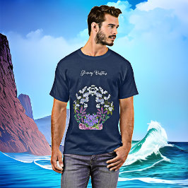 Camiseta Hydrangeas Púrpura Lilac Azul Moles