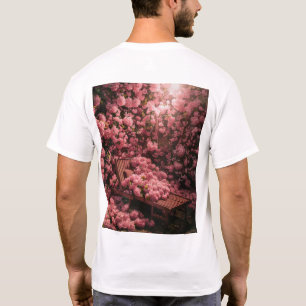 Camiseta Hydrangeas Rosa, Camisa-Impressão Floral Inteiro
