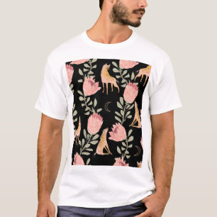 Camiseta Hyena e Protea: Fundo Negro Sem Olhos