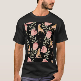 Camiseta Hyena e Protea: Fundo Negro Sem Olhos