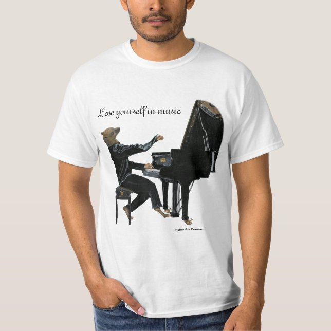 Camiseta Hyena Piano Music Player Fantasy Art shirts (Frente)