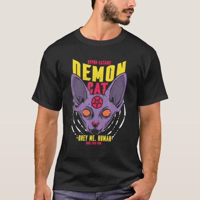 Camiseta Hypno satanic demon cat (Frente)