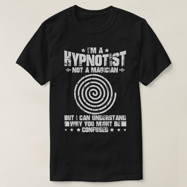 Camiseta Hypnosis Sleep Hypnotist Guia Espiral Obter estrel (Frente do Design)