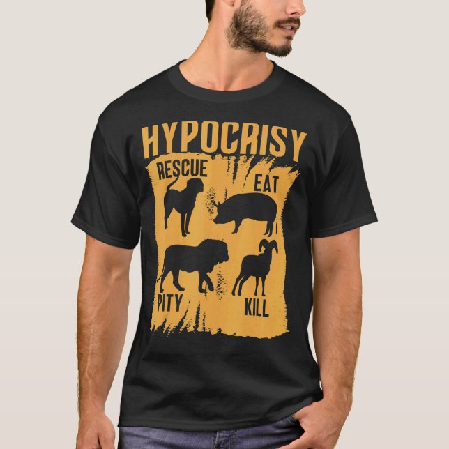 Camiseta Hypocrisia Resgate Coma Pena Matar Direitos dos An (Frente)