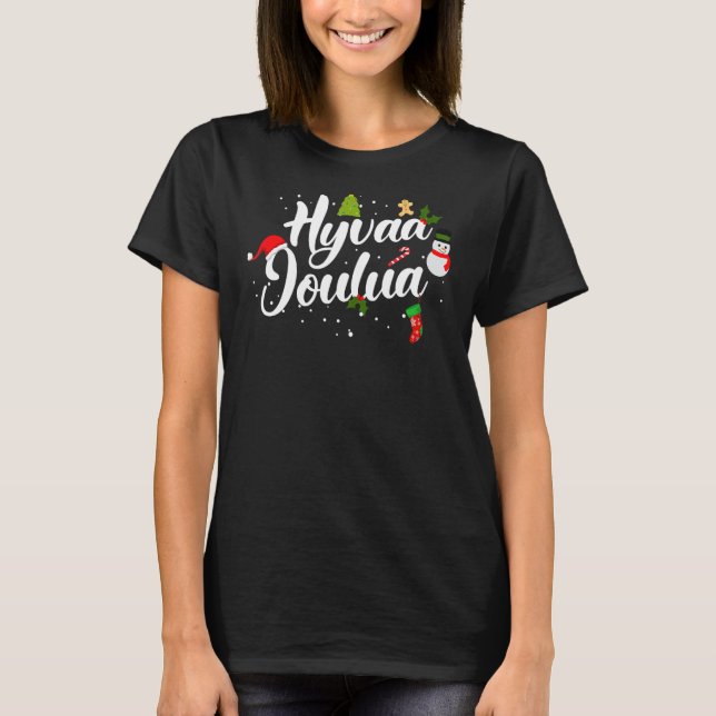 Camiseta Hyvaa Joulua Natal finlandês (Frente)