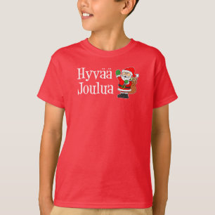 Camiseta Hyvaa Joulua Papais noeis de Natal Finlandeses