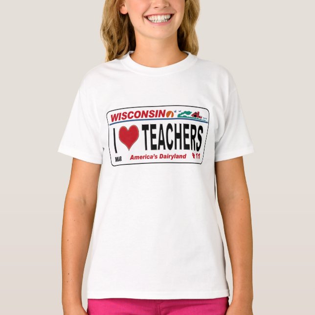 Camiseta I <3 Professores de Wisconsin (Frente)