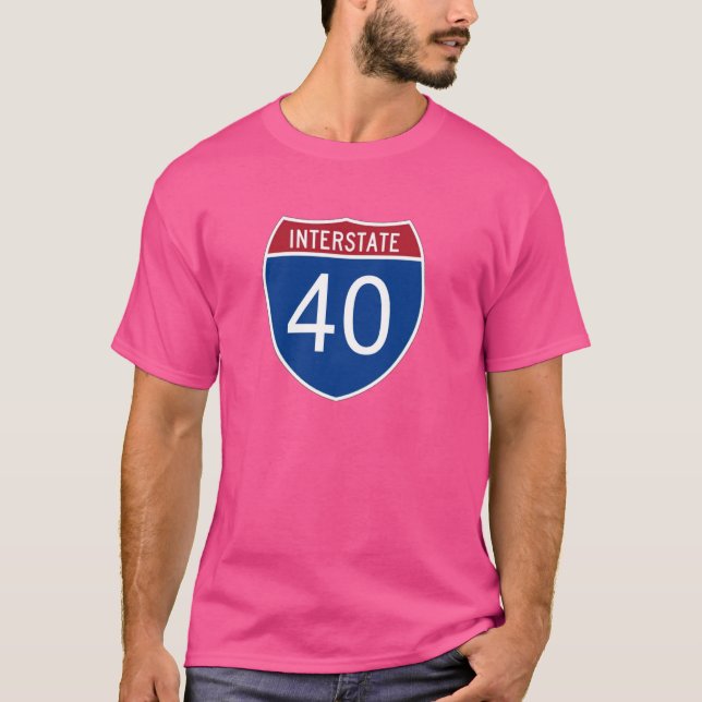 Camiseta I-40 Interstate Road Trip Viagem Souvenir - Inters (Frente)