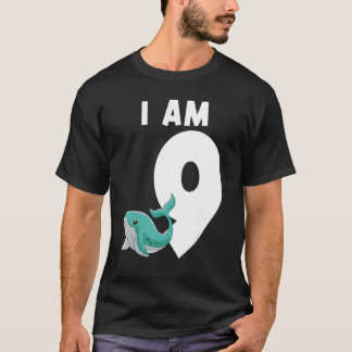 Camiseta I Am 9 Whale 9 Years Old
