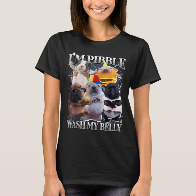 Camiseta I Am Bble Wash My Belly Funny Dog Clean My Belly M (Frente)