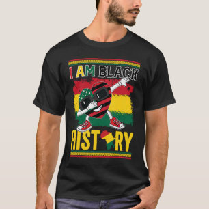 Camiseta I Am Black History American Flag Crote Heart BHM B