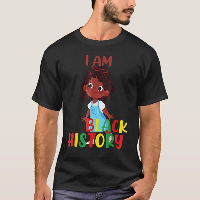 Camiseta I am Black History Little Girl Afro Love African A (Frente)