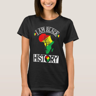 Camiseta I Am Black History Month African Map American Cele