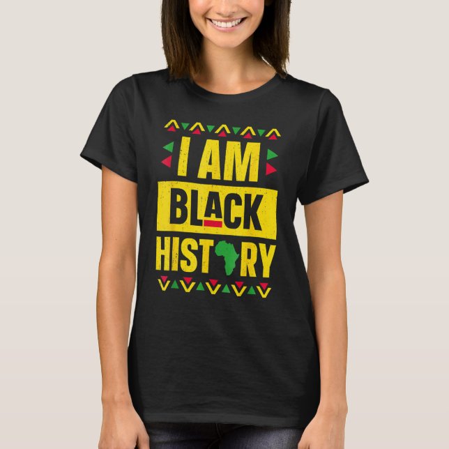 Camiseta I Am Black History Month Afro African Pride Boys G (Frente)