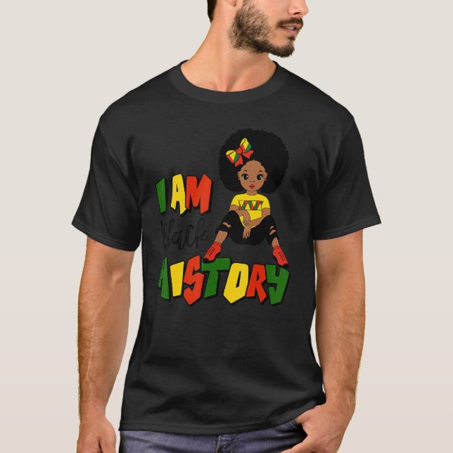 Camiseta I Am Black History Month Black Melanin Kids Girl T (Frente)
