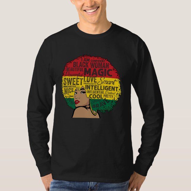 Camiseta I Am Black History Month Black Queen BHM Pride Mel (Frente)