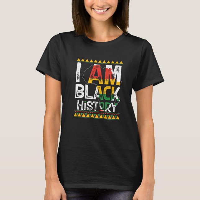 Camiseta I Am Black History Month Melanin BLM  African Amer (Frente)
