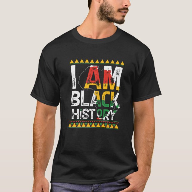 Camiseta I Am Black History Month Melanin BLM  African Amer (Frente)